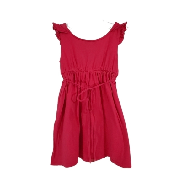 Chaps Pink Ruffle Cotton Tie Girl's Sundress - Picture 3 of 4